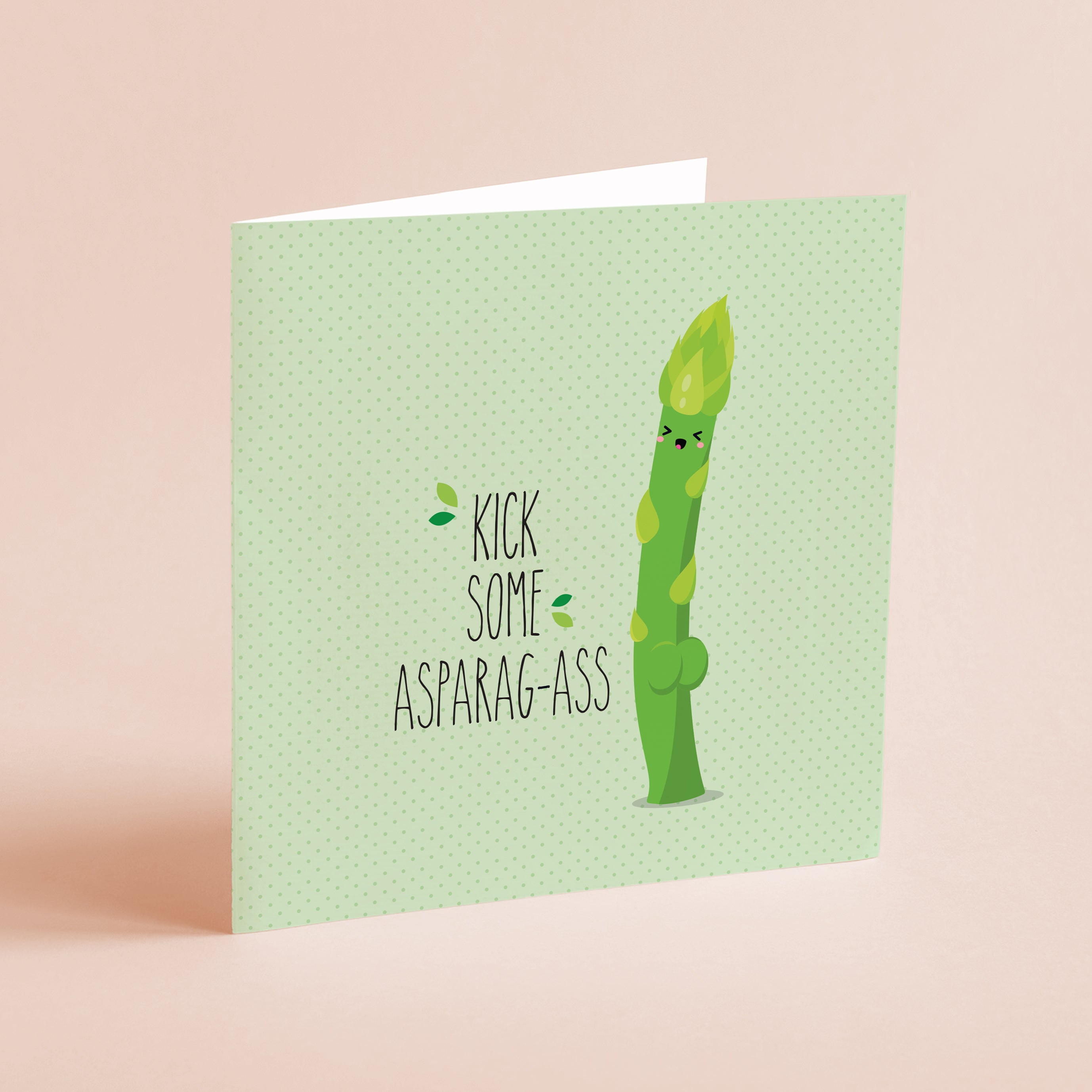 Kick some asparag-ass! Greeting card
