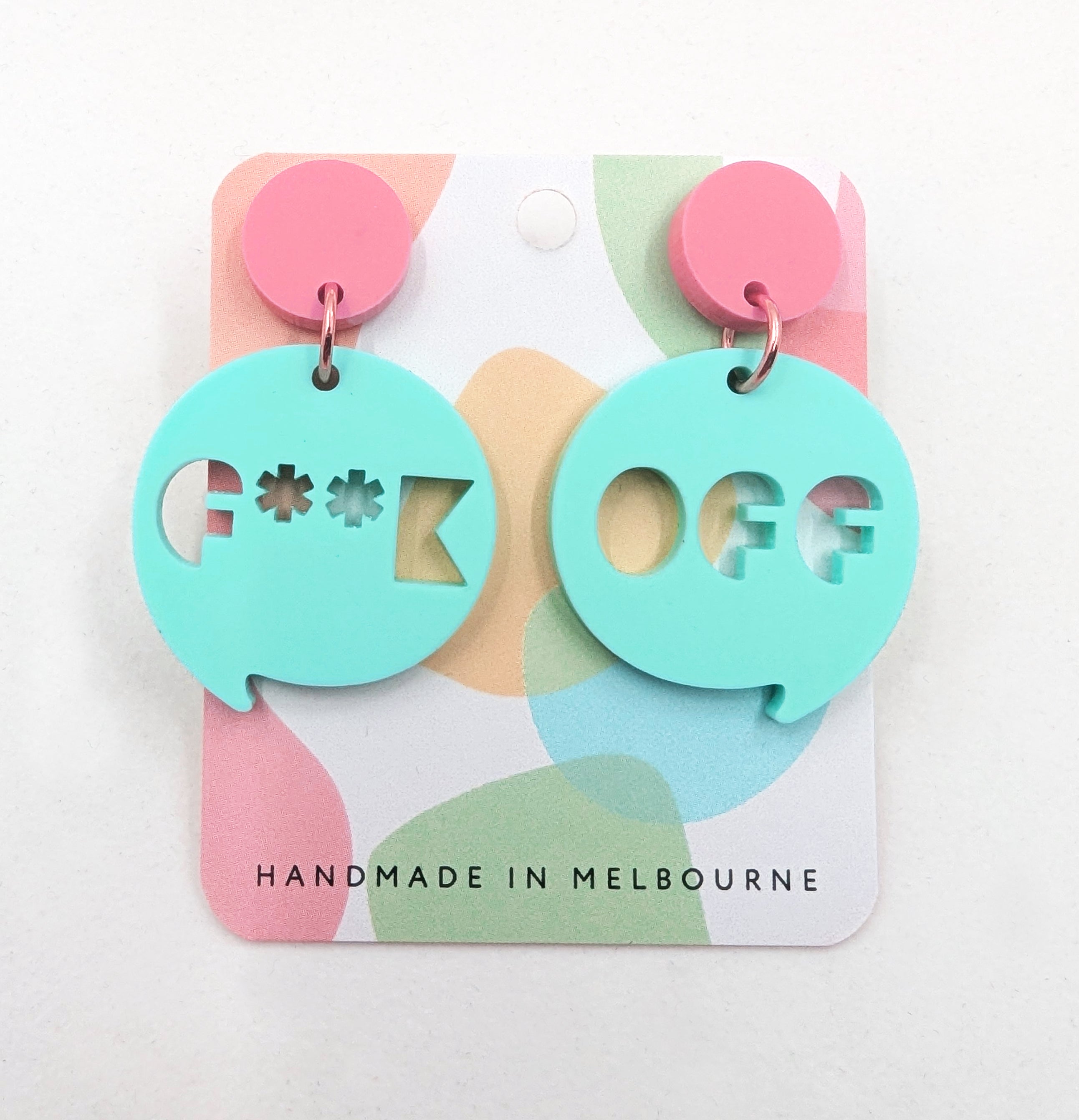 Sweary acrylic earrings - F**K OFF