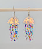 Jellyfish Earrings - Blue/Pink/Gold glitter
