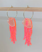 Jellyfish Earrings - Irisdescent/Fluro Pink