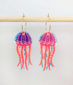 Jellyfish Earrings - Irisdescent/Fluro Pink