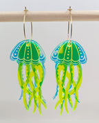 Jellyfish Earrings - Irisdescent/Fluro Yellow