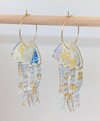 Jellyfish Earrings - Silver/Gold glitter