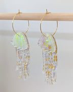 Jellyfish Earrings - Silver/Gold glitter