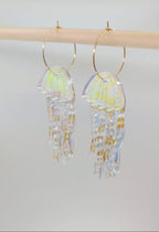 Jellyfish Earrings - Silver/Gold glitter